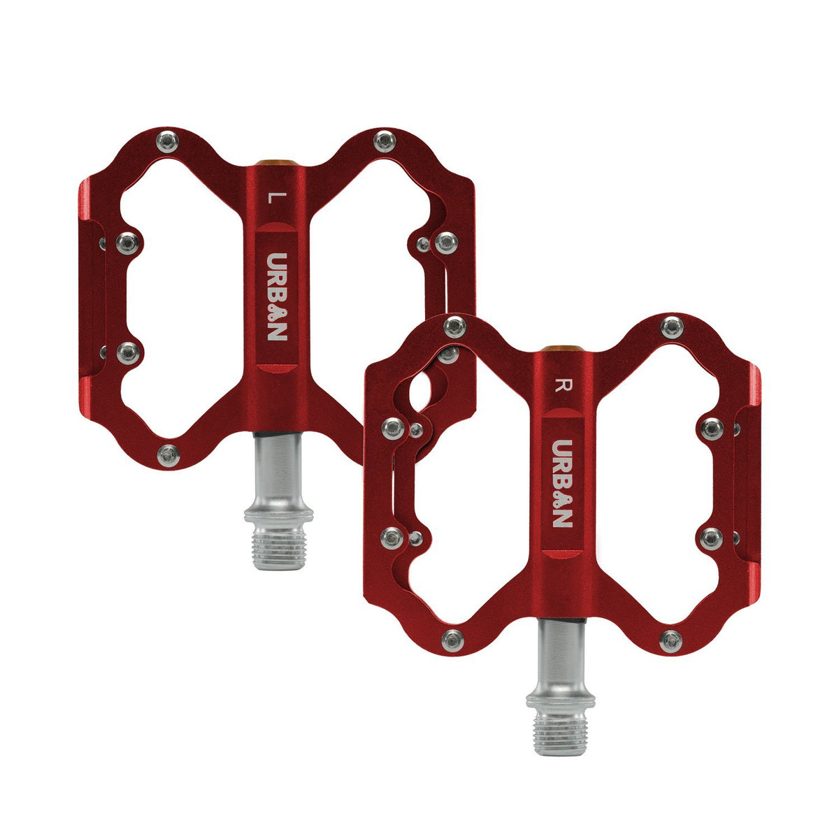 Lightweight Flat Platform MTB Pedals Red UrbanCycling