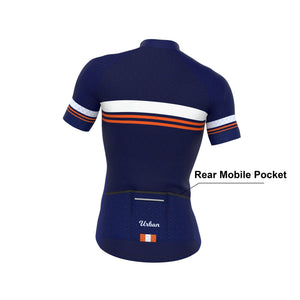 Men's Classic Blue Short Sleeve Jersey, Bib Shorts - Urban Cycling Apparel
