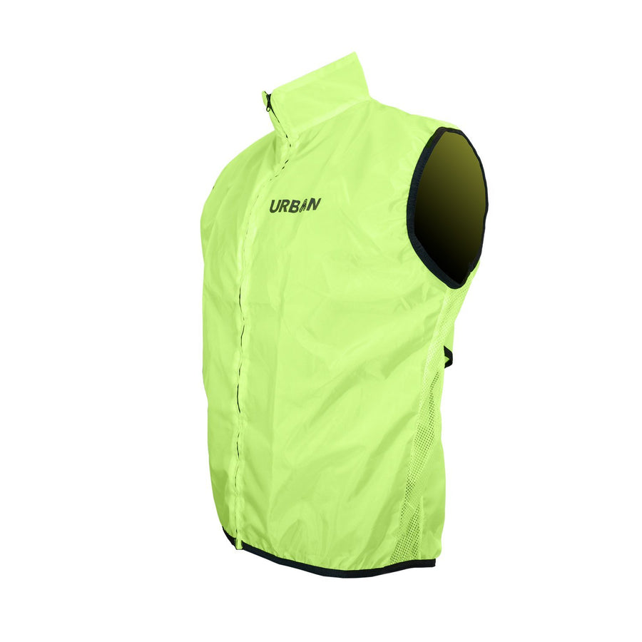 SAFETY YELLOW CYCLING VEST - Very high visibility sleeveless jacket vest gilet with reflective panels for road cycling, MTB, or bike commuting - Urban Cycling Apparel