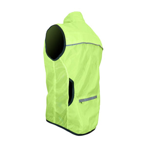 SAFETY YELLOW CYCLING VEST - Very high visibility sleeveless jacket vest gilet with reflective panels for road cycling, MTB, or bike commuting - Urban Cycling Apparel
