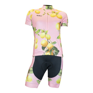 The Lemon - Women's Pink Short Sleeve Cycling Bike Jersey, Shorts, or Kit Set - Urban Cycling Apparel