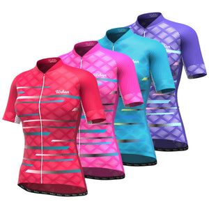 Women's Pro Series Teal Cycling Short Sleeve Jersey, Bib Shorts, or Kit Bundle - Urban Cycling Apparel