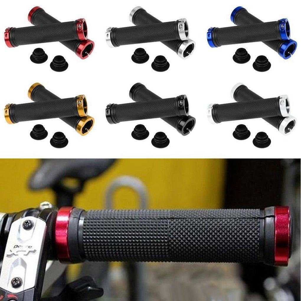 1 pair Road Cycling Handlebar Grips Anti - Skid Rubber Bicycle Grips Mountain Bike Lock On Bicycle Handlebars End Grips Handle Grip With Aluminum Lock Bike Grip For Scooter Cruiser Tricycle Wheel Chair Mountain Road Urban Foldable Bike - UrbanCycling.com