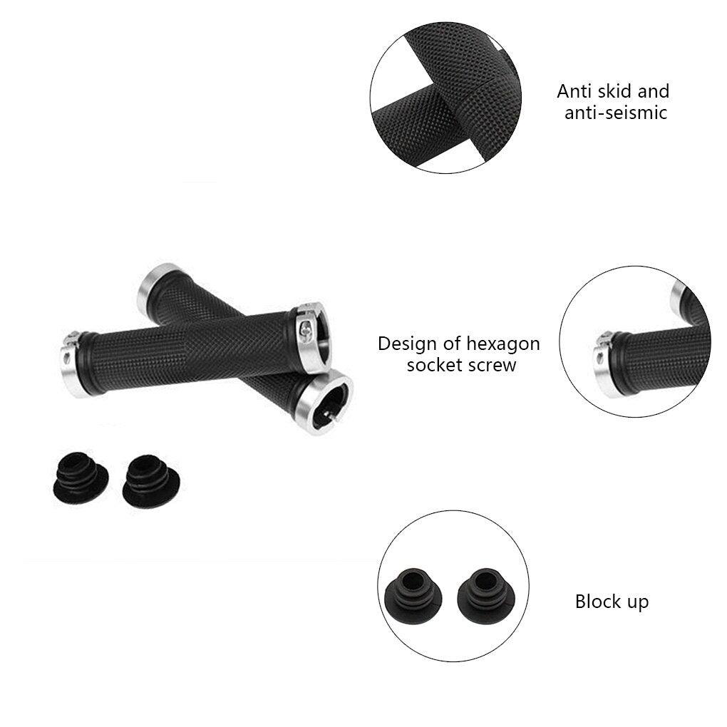 1 pair Road Cycling Handlebar Grips Anti - Skid Rubber Bicycle Grips Mountain Bike Lock On Bicycle Handlebars End Grips Handle Grip With Aluminum Lock Bike Grip For Scooter Cruiser Tricycle Wheel Chair Mountain Road Urban Foldable Bike - UrbanCycling.com