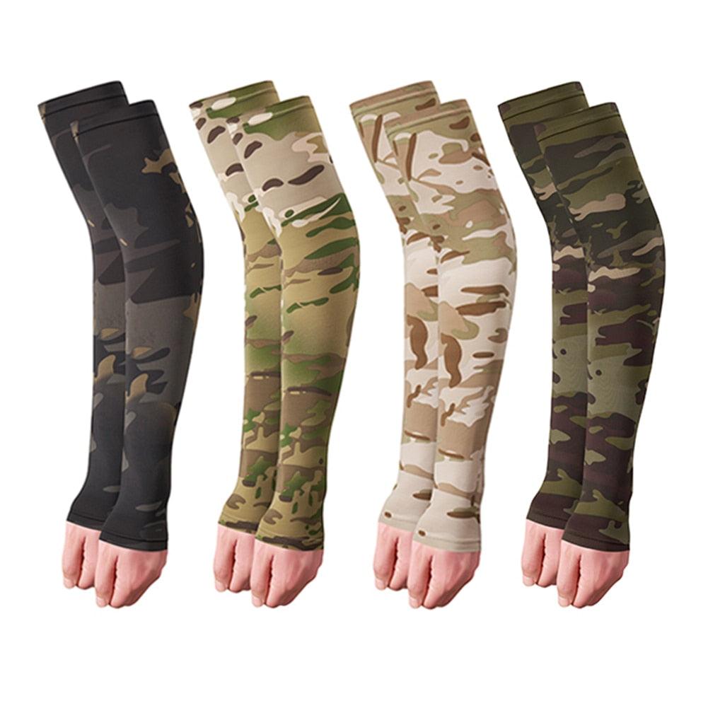 2PCS Tactical Camouflage Sports Arm Sleeve Basketball Cycling Arm Warmer Summer Running Fishing UV Sun Protection Soft Cover For Arm Tattoo Cover Up Cooling Sports Sleeve For Basketball Golf Football - UrbanCycling.com