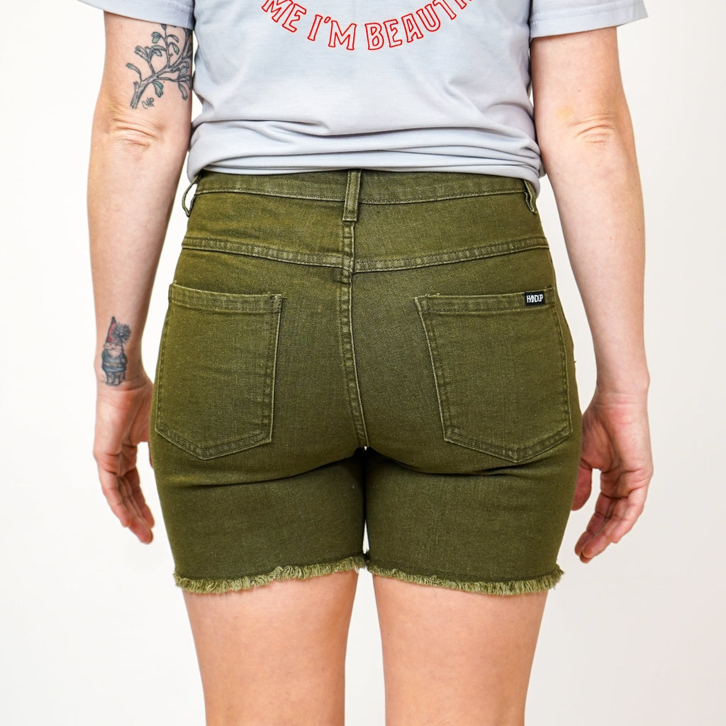 5.5" Stretch Jorts - Army Olive - UrbanCycling.com