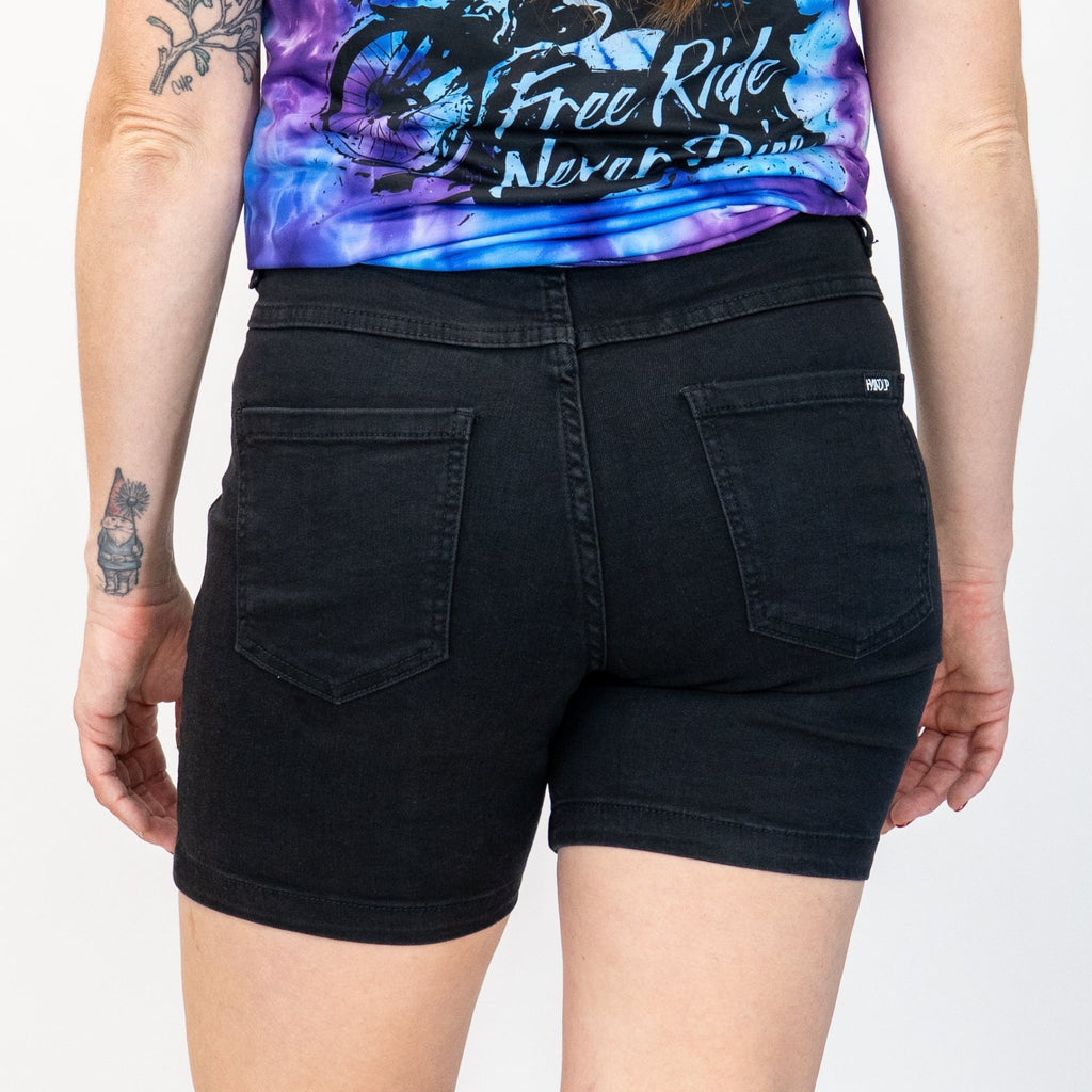 5.5" Stretch Jorts - Pure Black Hemmed - UrbanCycling.com