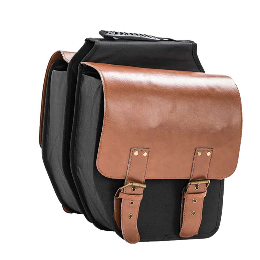 Rear Pannier Leather Saddle Bag - Main Image