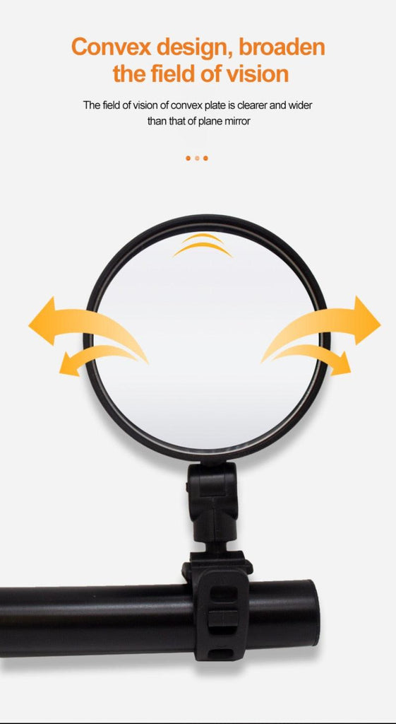 Adjustable Bicycle Convex Rearview Mirror Road Handlebar Back Eye Cycling Rear View Mirrors Adjustable Rotatable Handlebars Mounted Plastic Convex Mirror For Outdoor Mountain Road Bikes - UrbanCycling.com