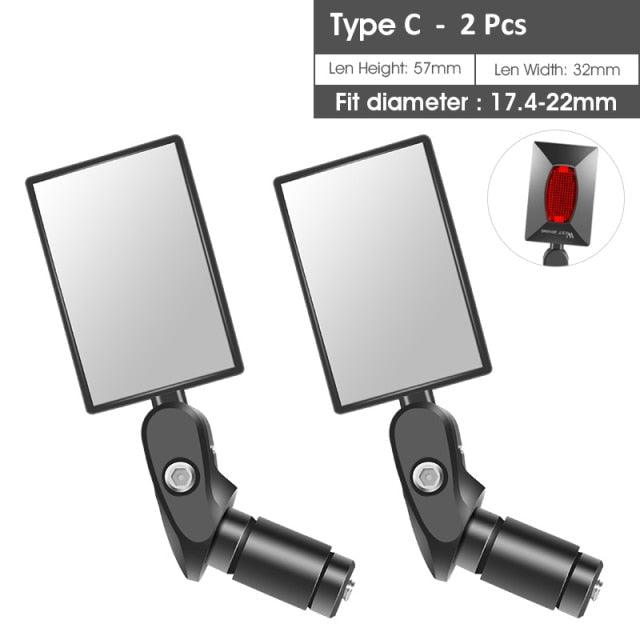 Adjustable Rotation Bike Rearview Mirror Cycling Rear View Road Bicycle Handlebar Mirrors Convex Mirror With 360˚Adjustable Handlebar Installation For Mountain Road Bike Electric Bicycle Accessories - UrbanCycling.com