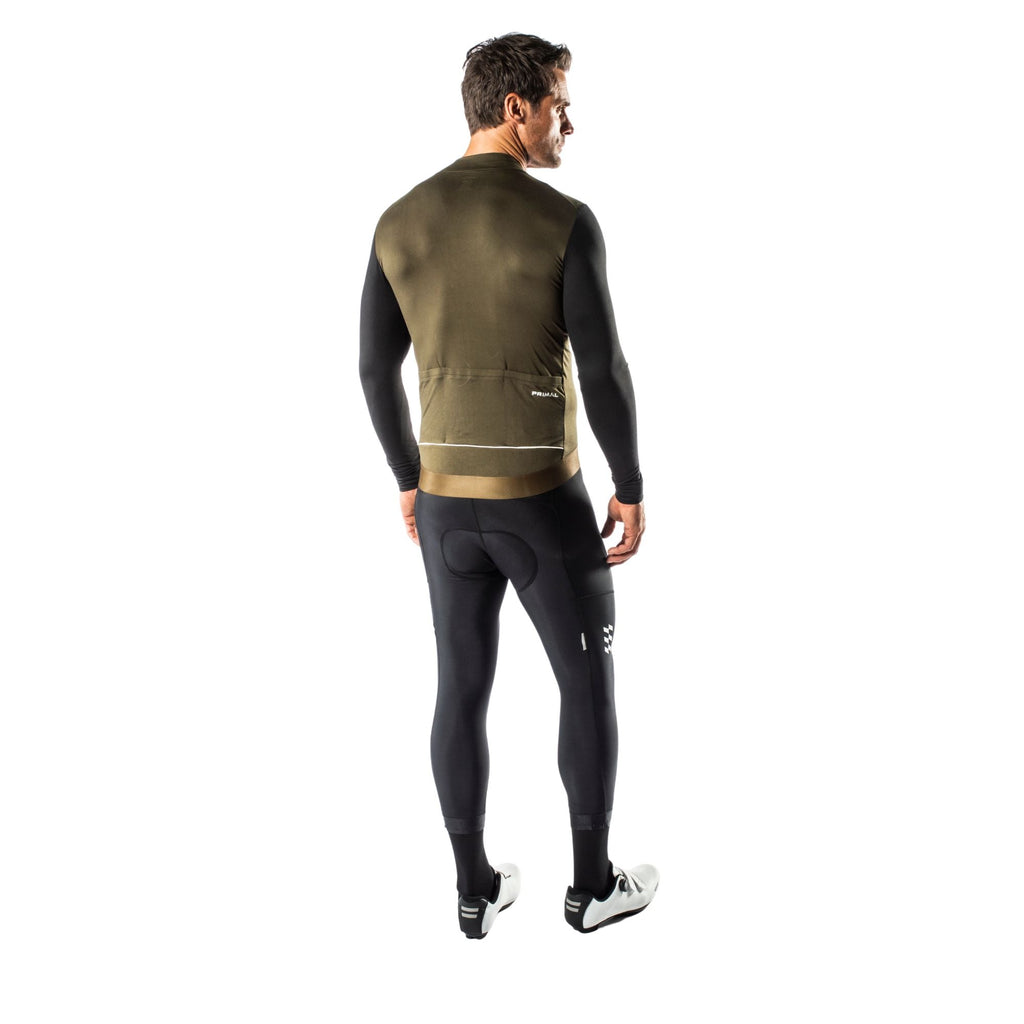 Alitios Men's Khaki/Black Long Sleeve Vertos Jersey - UrbanCycling.com