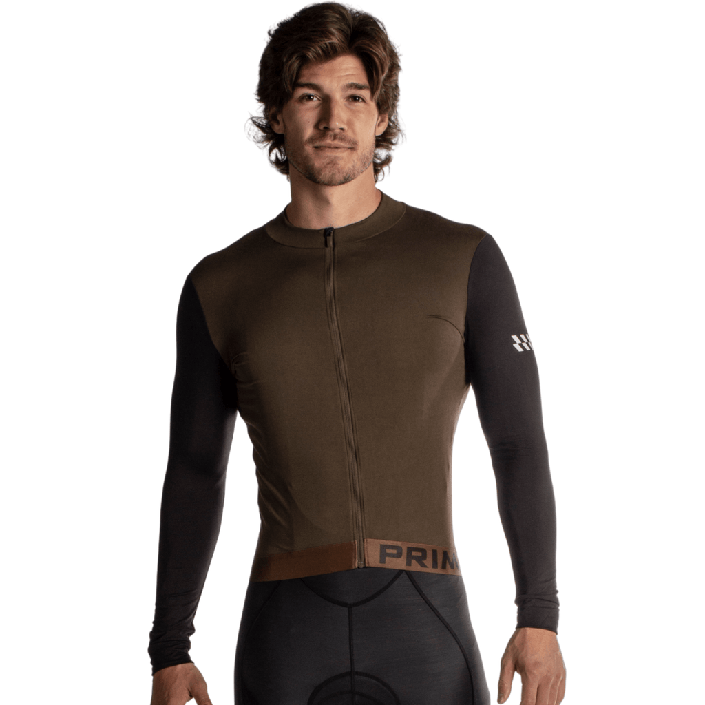 Alitios Men's Khaki/Black Long Sleeve Vertos Jersey - UrbanCycling.com