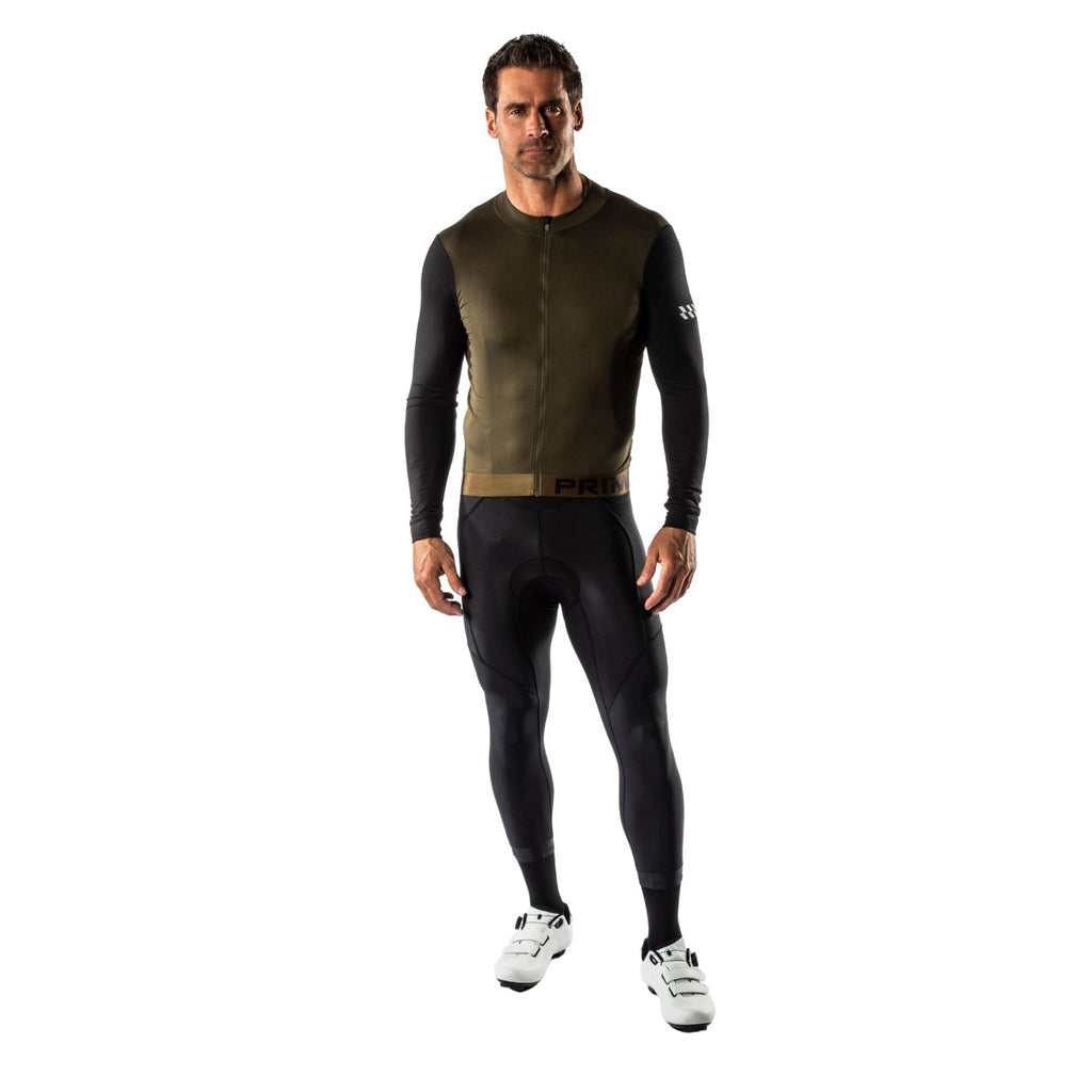 Alitios Men's Khaki/Black Long Sleeve Vertos Jersey - UrbanCycling.com