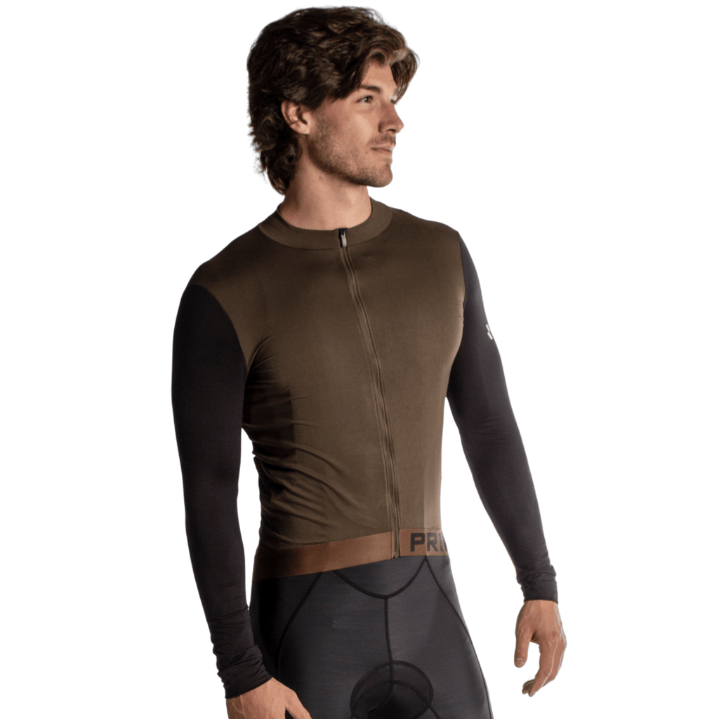 Alitios Men's Khaki/Black Long Sleeve Vertos Jersey - UrbanCycling.com