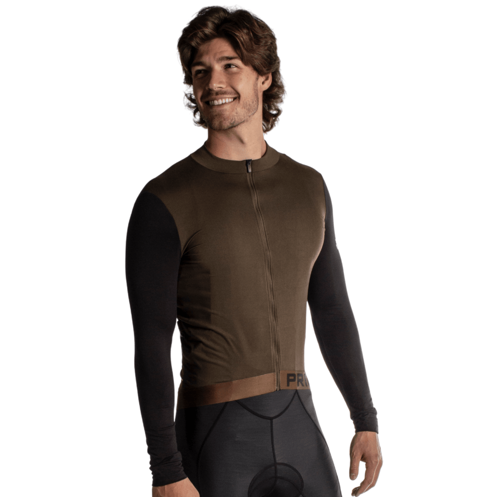Alitios Men's Khaki/Black Long Sleeve Vertos Jersey - UrbanCycling.com