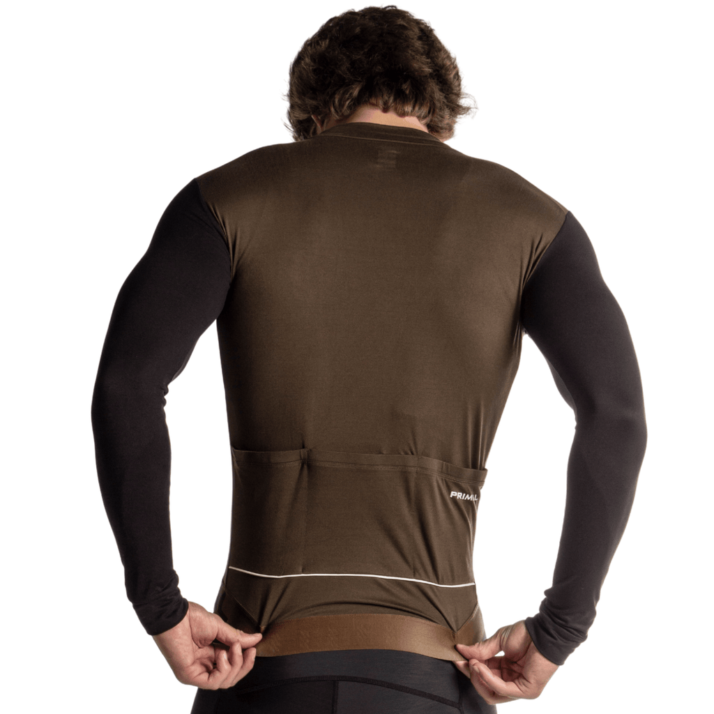 Alitios Men's Khaki/Black Long Sleeve Vertos Jersey - UrbanCycling.com