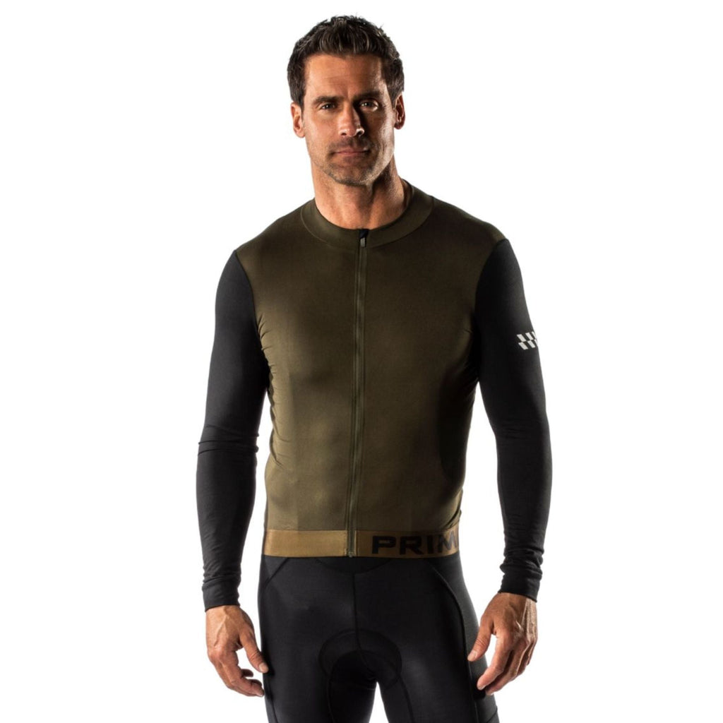 Alitios Men's Khaki/Black Long Sleeve Vertos Jersey - UrbanCycling.com