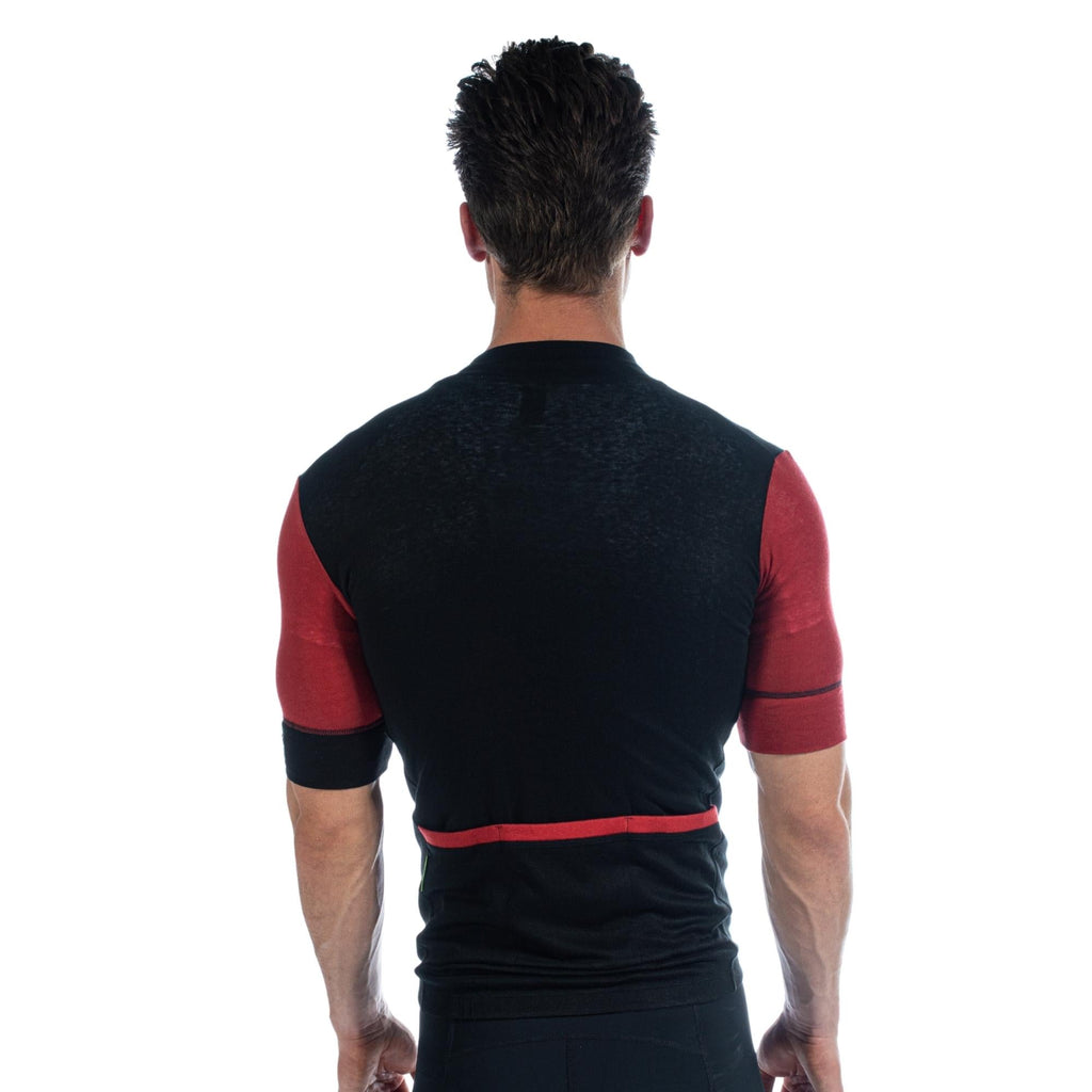 Alitios Men's Red/Black Timavis Wool Jersey - UrbanCycling.com