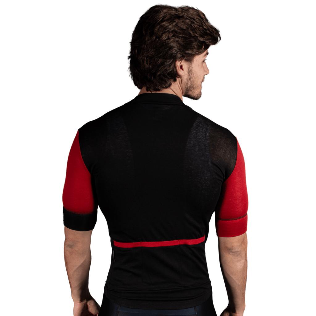 Alitios Men's Red/Black Timavis Wool Jersey - UrbanCycling.com