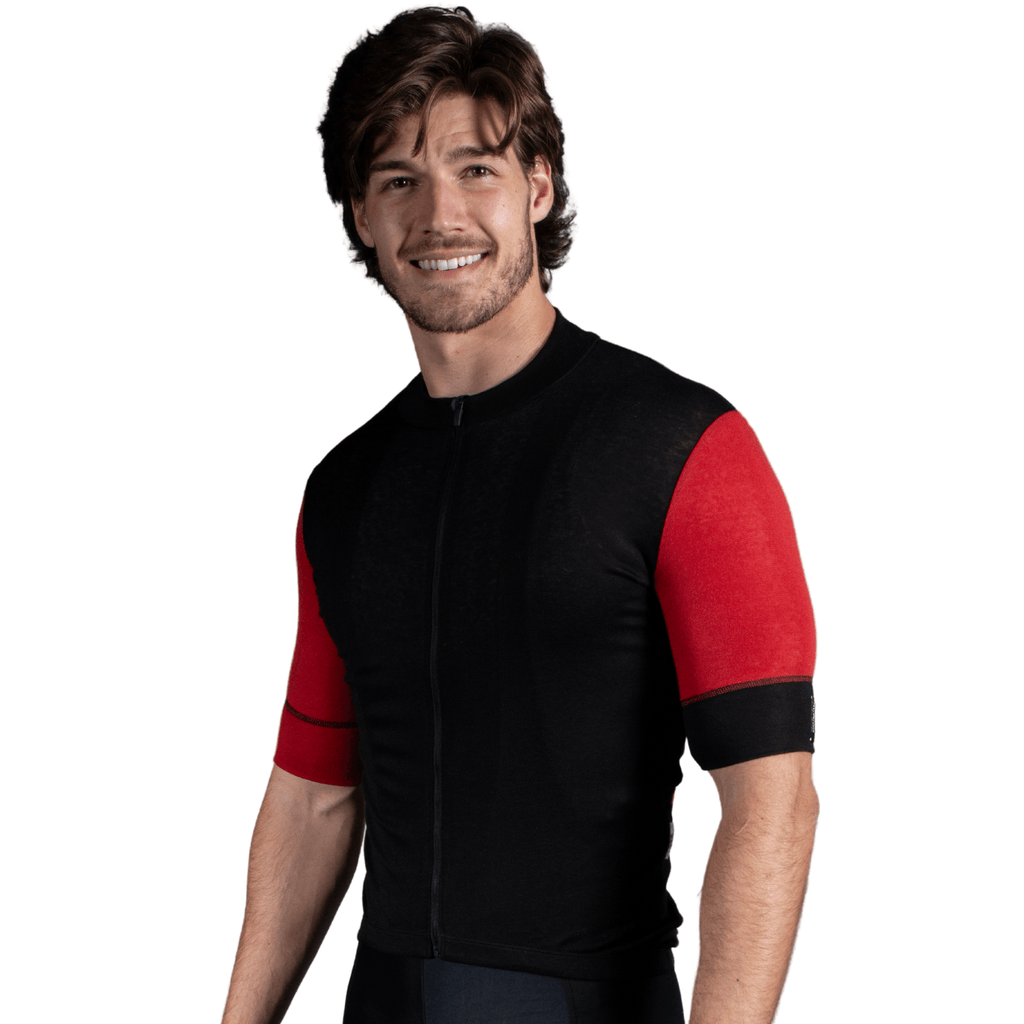 Alitios Men's Red/Black Timavis Wool Jersey - UrbanCycling.com