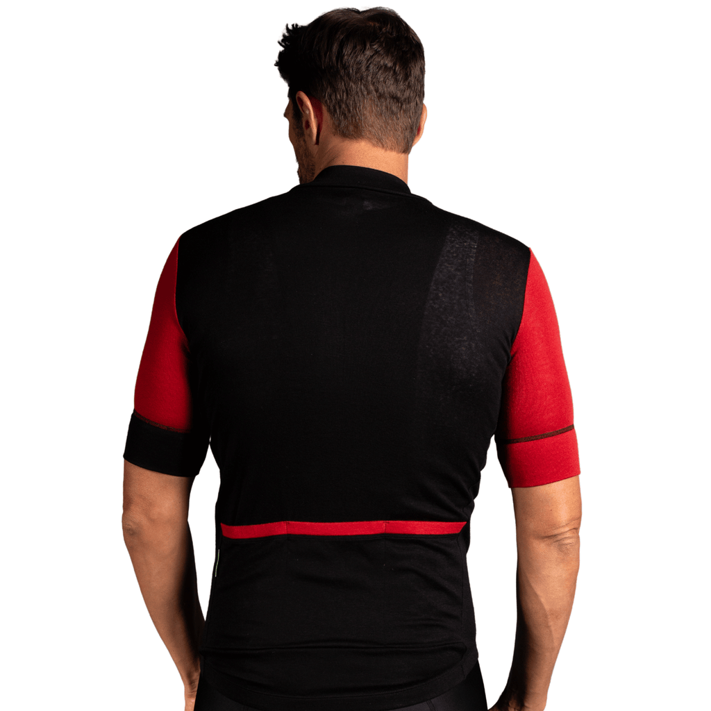 Alitios Men's Red/Black Timavis Wool Jersey - UrbanCycling.com