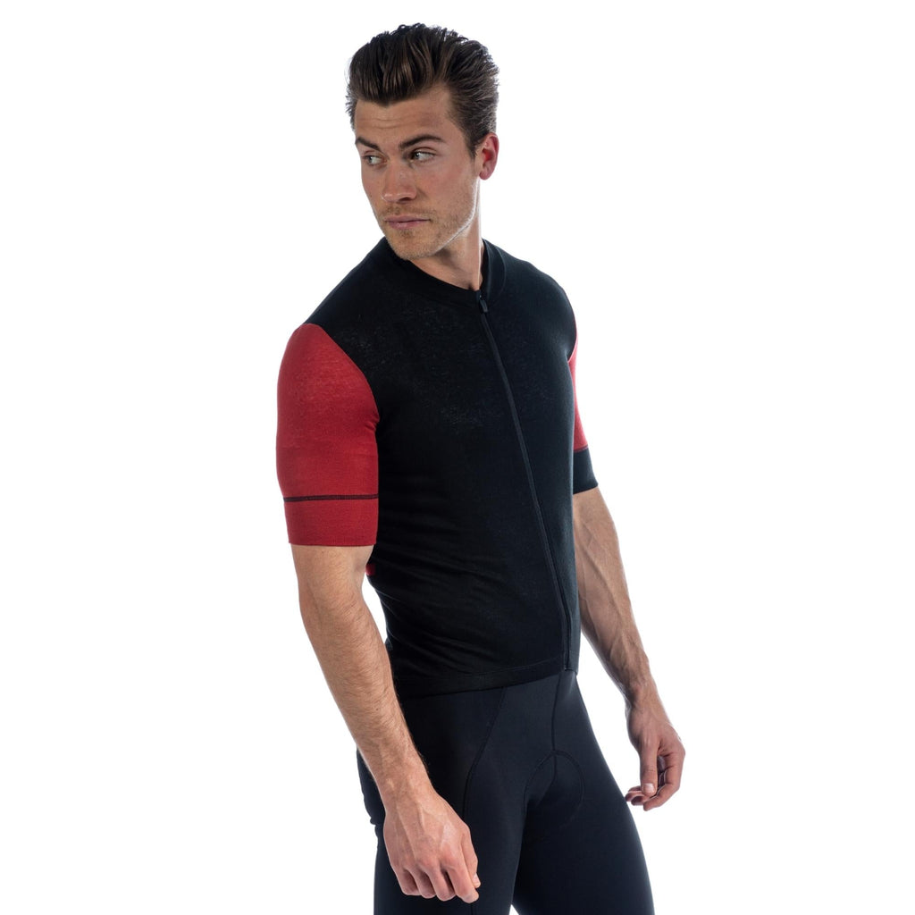 Alitios Men's Red/Black Timavis Wool Jersey - UrbanCycling.com