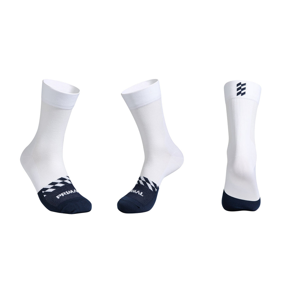 Alitios White + Navy Tread Socks - UrbanCycling.com