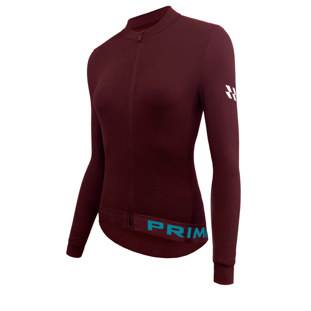 Alitios Women's Maroon Long Sleeve Vertos Jersey - UrbanCycling.com