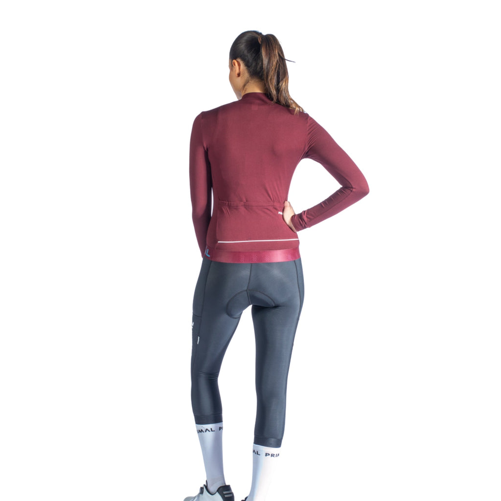 Alitios Women's Maroon Long Sleeve Vertos Jersey - UrbanCycling.com