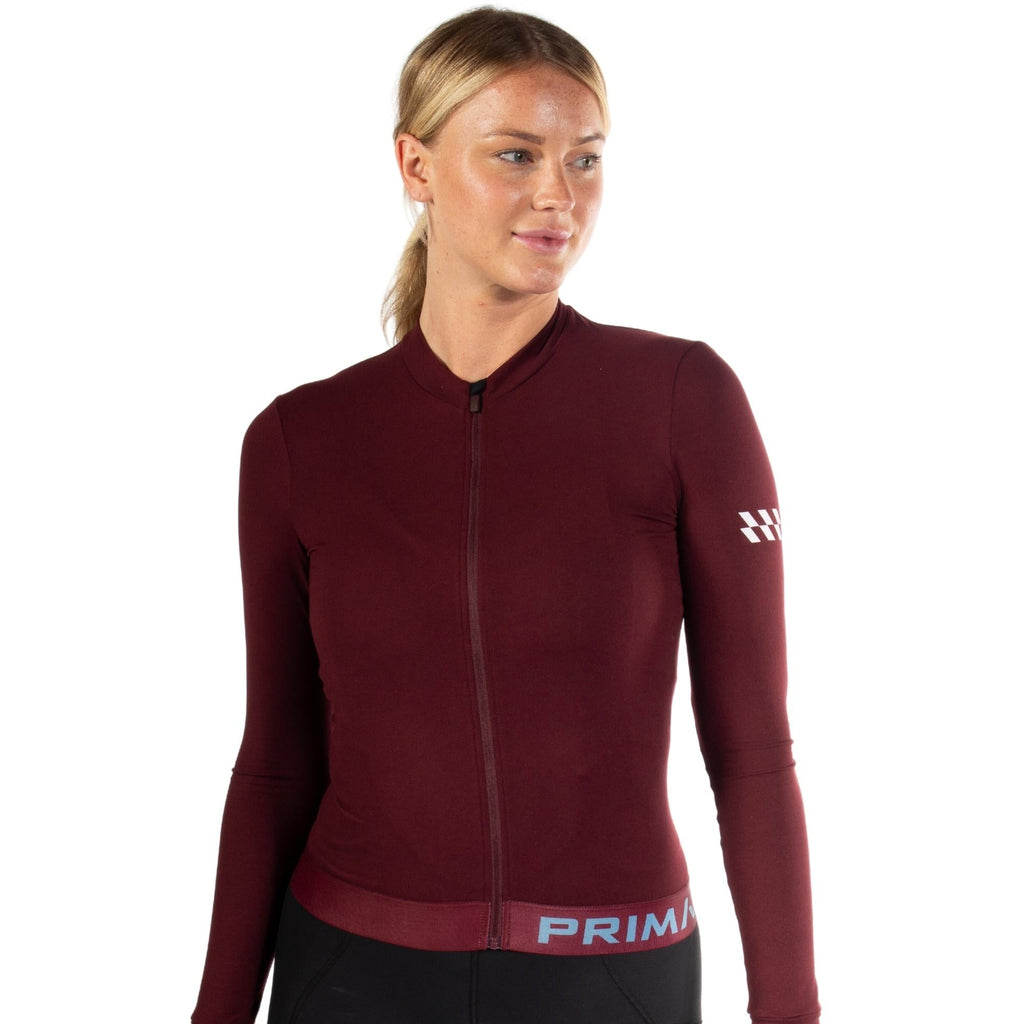 Alitios Women's Maroon Long Sleeve Vertos Jersey - UrbanCycling.com