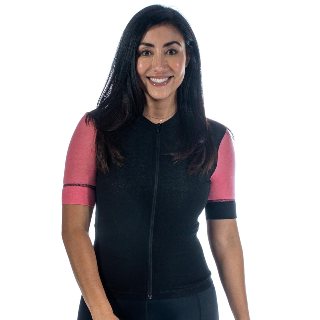 Alitios Women's Pink/Black Timavis Wool Jersey - UrbanCycling.com