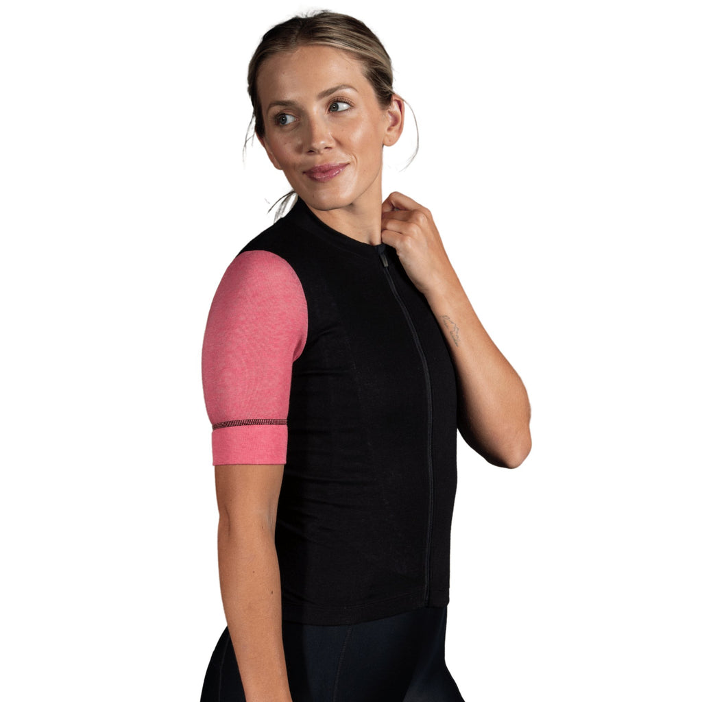 Alitios Women's Pink/Black Timavis Wool Jersey - UrbanCycling.com