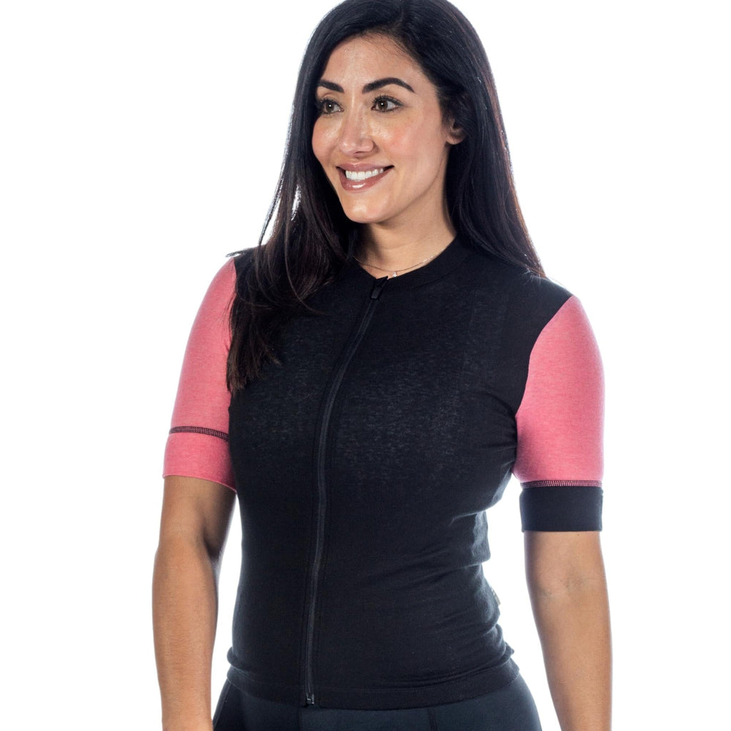 Alitios Women's Pink/Black Timavis Wool Jersey - UrbanCycling.com