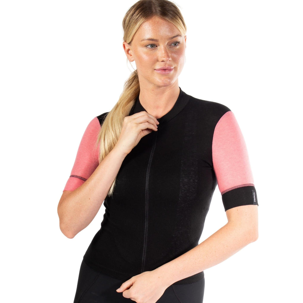 Alitios Women's Pink/Black Timavis Wool Jersey - UrbanCycling.com