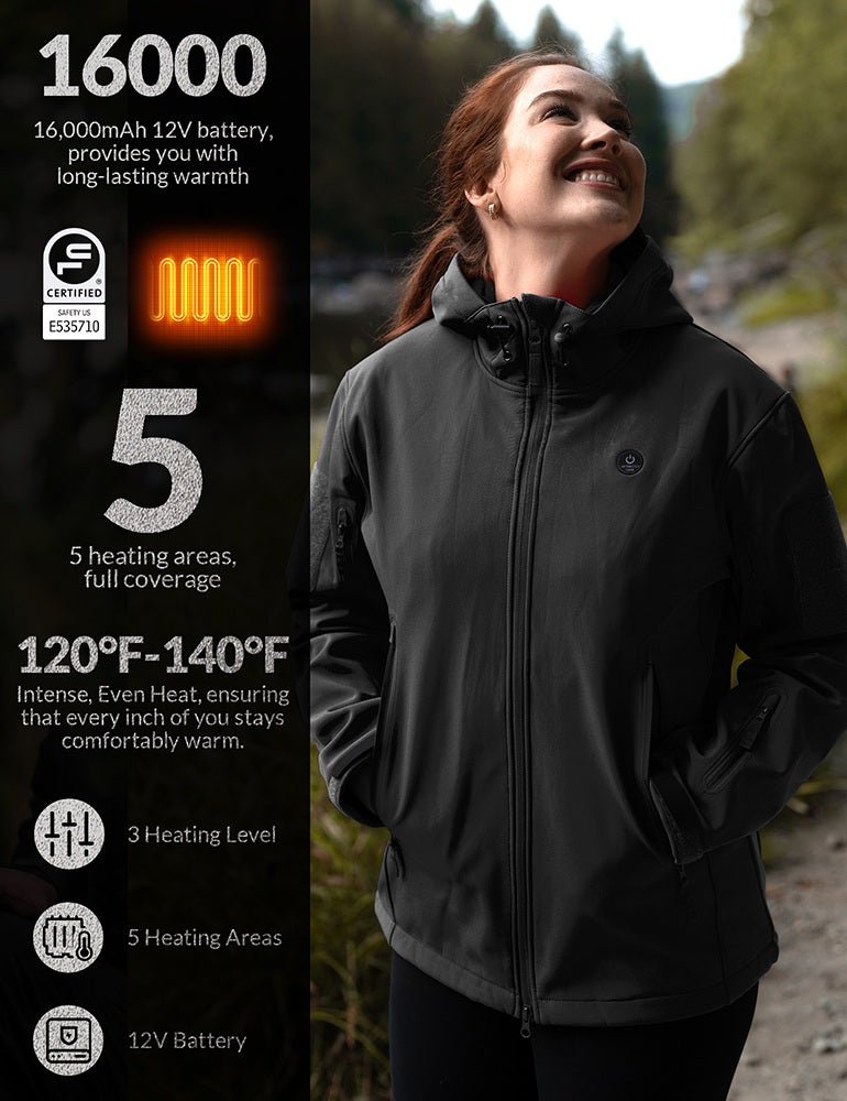 ANTARCTICA GEAR Heated Jacket for Men and Women, Winter Coat Soft Shell Heating Hood Jacket - UrbanCycling.com