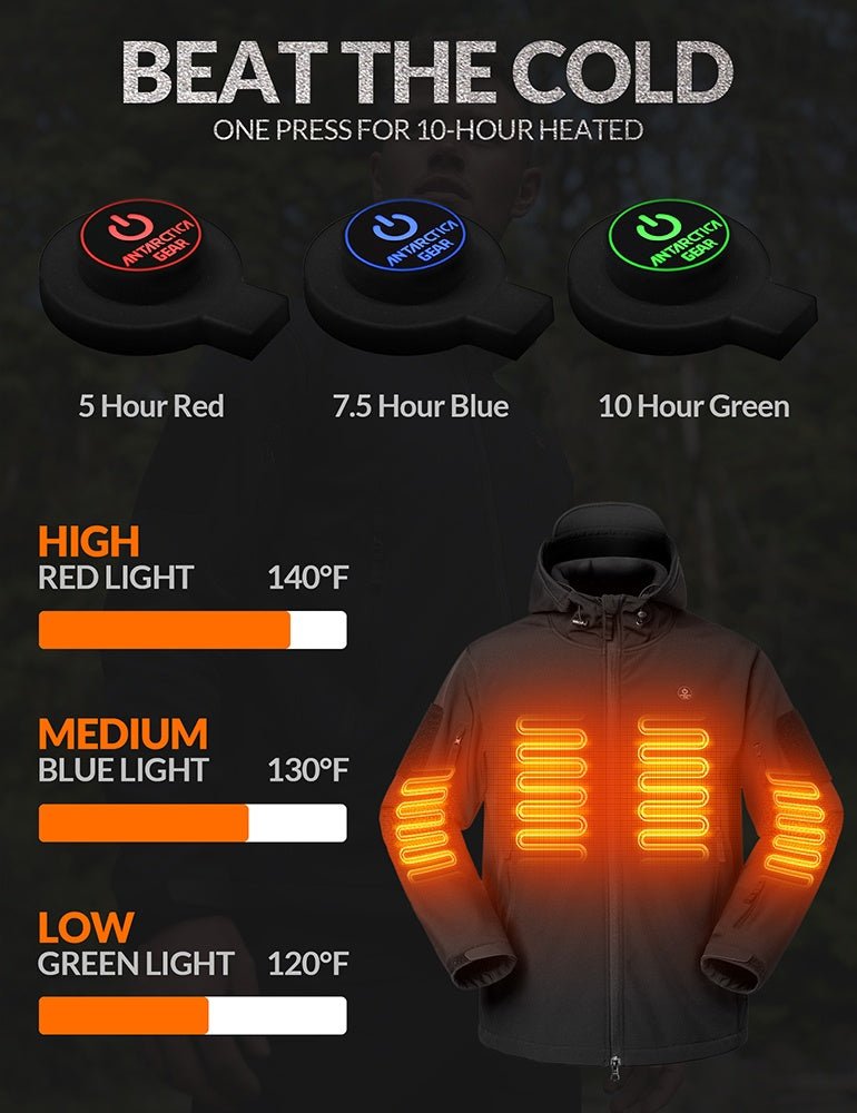 ANTARCTICA GEAR Heated Jacket for Men and Women, Winter Coat Soft Shell Heating Hood Jacket - UrbanCycling.com