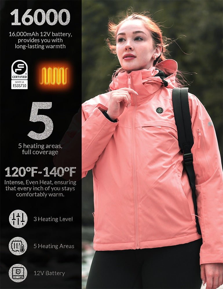 ANTARCTICA GEAR Heated Jacket, Ski Jacket Coat For Women Winter Coat - UrbanCycling.com