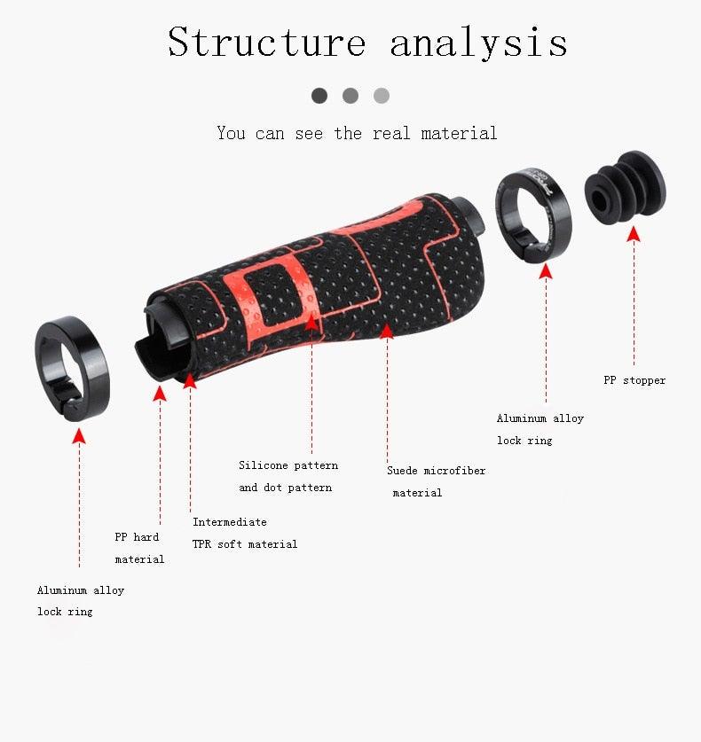 Anti - Slip Handle Bicycle Grips Cuffs Handles For Bicycle Handlebar On The Bike Grips New Generation Bike Handlebar Grip Soft Gel Inserts Shock Resistance Ergonomics Comfort Design - UrbanCycling.com