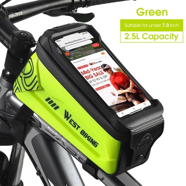 Bicycle Bag Phone Bag Waterproof Front Frame Cycling Bag Sensitive Touch Screen Road Bike Bag Bicycle Phone Bag Bike Phone Holder EVA Waterproof Handlebar Bag With Sensitive Bike Phone Front Frame Bag Bicycle Bag Phone Mount Top Tube Bag Bike 6.0 - 7.4 Inch - UrbanCycling.com