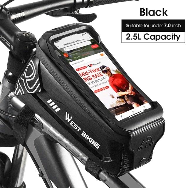 Bicycle Bag Phone Bag Waterproof Front Frame Cycling Bag Sensitive Touch Screen Road Bike Bag Bicycle Phone Bag Bike Phone Holder EVA Waterproof Handlebar Bag With Sensitive Bike Phone Front Frame Bag Bicycle Bag Phone Mount Top Tube Bag Bike 6.0 - 7.4 Inch - UrbanCycling.com