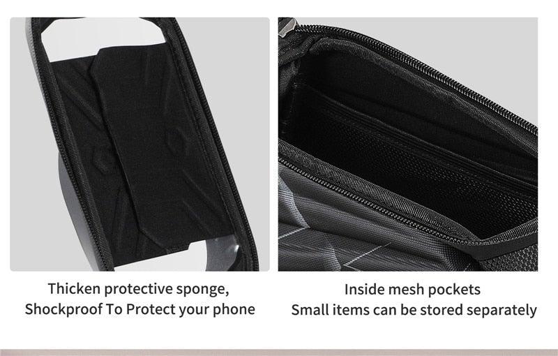 Bicycle Bag Phone Bag Waterproof Front Frame Cycling Bag Sensitive Touch Screen Road Bike Bag Bicycle Phone Bag Bike Phone Holder EVA Waterproof Handlebar Bag With Sensitive Bike Phone Front Frame Bag Bicycle Bag Phone Mount Top Tube Bag Bike 6.0 - 7.4 Inch - UrbanCycling.com