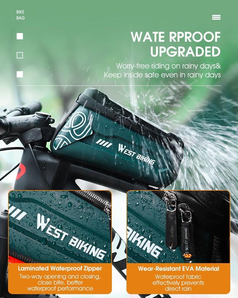 Bicycle Bag Phone Bag Waterproof Front Frame Cycling Bag Sensitive Touch Screen Road Bike Bag Bicycle Phone Bag Bike Phone Holder EVA Waterproof Handlebar Bag With Sensitive Bike Phone Front Frame Bag Bicycle Bag Phone Mount Top Tube Bag Bike 6.0 - 7.4 Inch - UrbanCycling.com
