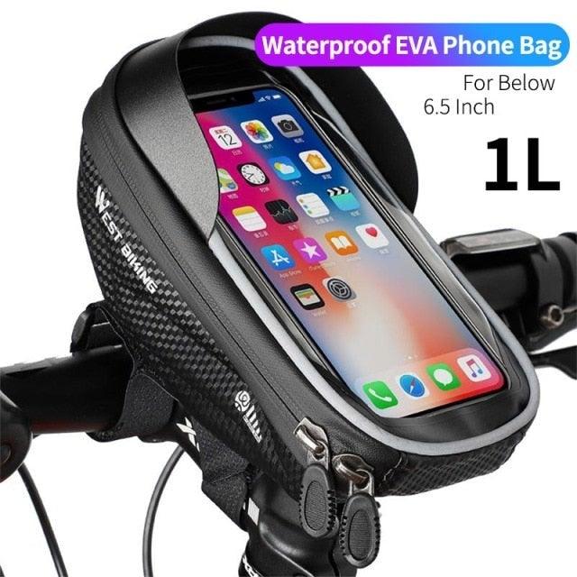 Bicycle Bag Phone Bag Waterproof Front Frame Cycling Bag Sensitive Touch Screen Road Bike Bag Bicycle Phone Bag Bike Phone Holder EVA Waterproof Handlebar Bag With Sensitive Bike Phone Front Frame Bag Bicycle Bag Phone Mount Top Tube Bag Bike 6.0 - 7.4 Inch - UrbanCycling.com
