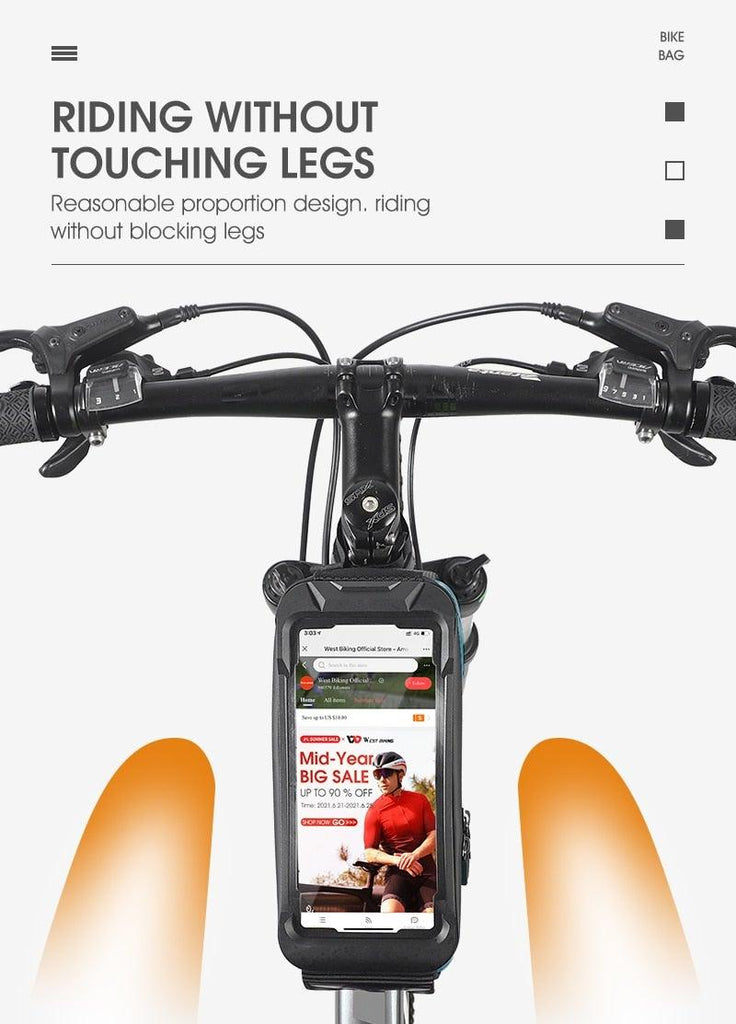 Bicycle Bag Phone Bag Waterproof Front Frame Cycling Bag Sensitive Touch Screen Road Bike Bag Bicycle Phone Bag Bike Phone Holder EVA Waterproof Handlebar Bag With Sensitive Bike Phone Front Frame Bag Bicycle Bag Phone Mount Top Tube Bag Bike 6.0 - 7.4 Inch - UrbanCycling.com