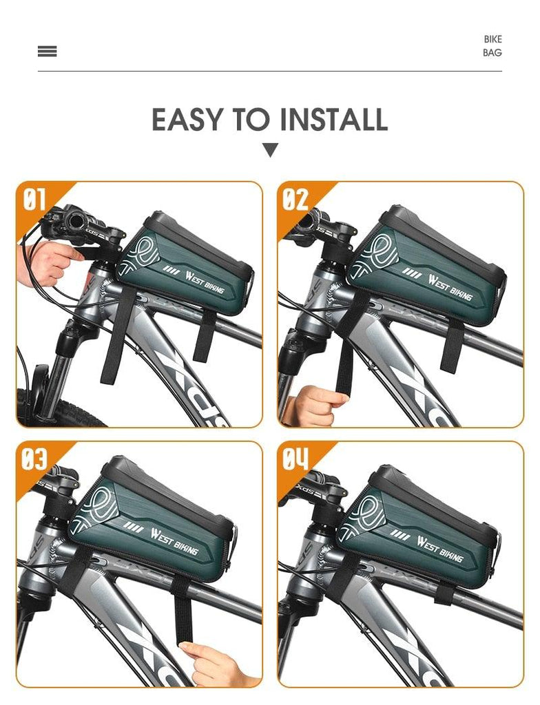 Bicycle Bag Phone Bag Waterproof Front Frame Cycling Bag Sensitive Touch Screen Road Bike Bag Bicycle Phone Bag Bike Phone Holder EVA Waterproof Handlebar Bag With Sensitive Bike Phone Front Frame Bag Bicycle Bag Phone Mount Top Tube Bag Bike 6.0 - 7.4 Inch - UrbanCycling.com