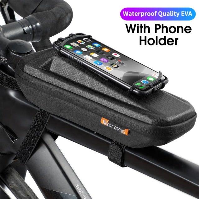 Bicycle Bag Phone Bag Waterproof Front Frame Cycling Bag Sensitive Touch Screen Road Bike Bag Bicycle Phone Bag Bike Phone Holder EVA Waterproof Handlebar Bag With Sensitive Bike Phone Front Frame Bag Bicycle Bag Phone Mount Top Tube Bag Bike 6.0 - 7.4 Inch - UrbanCycling.com