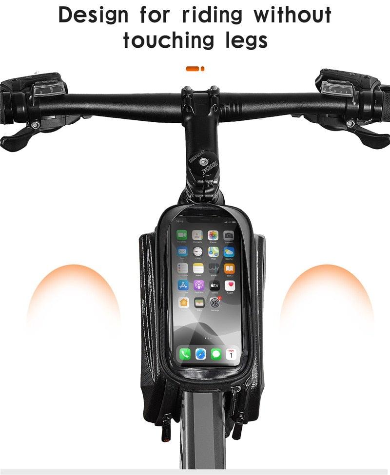Bicycle Bag Phone Bag Waterproof Front Frame Cycling Bag Sensitive Touch Screen Road Bike Bag Bicycle Phone Bag Bike Phone Holder EVA Waterproof Handlebar Bag With Sensitive Bike Phone Front Frame Bag Bicycle Bag Phone Mount Top Tube Bag Bike 6.0 - 7.4 Inch - UrbanCycling.com