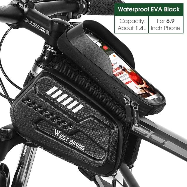 Bicycle Bag Phone Bag Waterproof Front Frame Cycling Bag Sensitive Touch Screen Road Bike Bag Bicycle Phone Bag Bike Phone Holder EVA Waterproof Handlebar Bag With Sensitive Bike Phone Front Frame Bag Bicycle Bag Phone Mount Top Tube Bag Bike 6.0 - 7.4 Inch - UrbanCycling.com