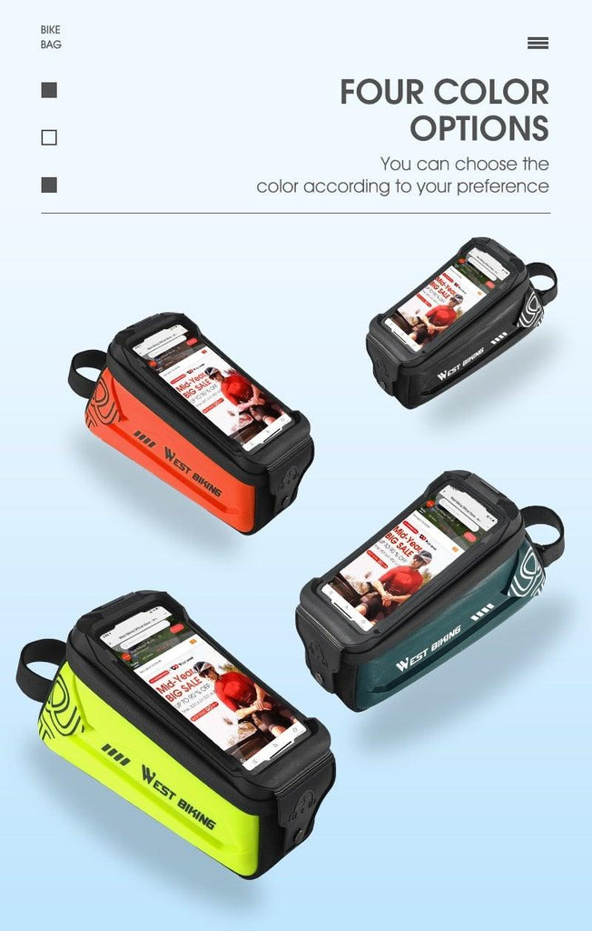 Bicycle Bag Phone Bag Waterproof Front Frame Cycling Bag Sensitive Touch Screen Road Bike Bag Bicycle Phone Bag Bike Phone Holder EVA Waterproof Handlebar Bag With Sensitive Bike Phone Front Frame Bag Bicycle Bag Phone Mount Top Tube Bag Bike 6.0 - 7.4 Inch - UrbanCycling.com
