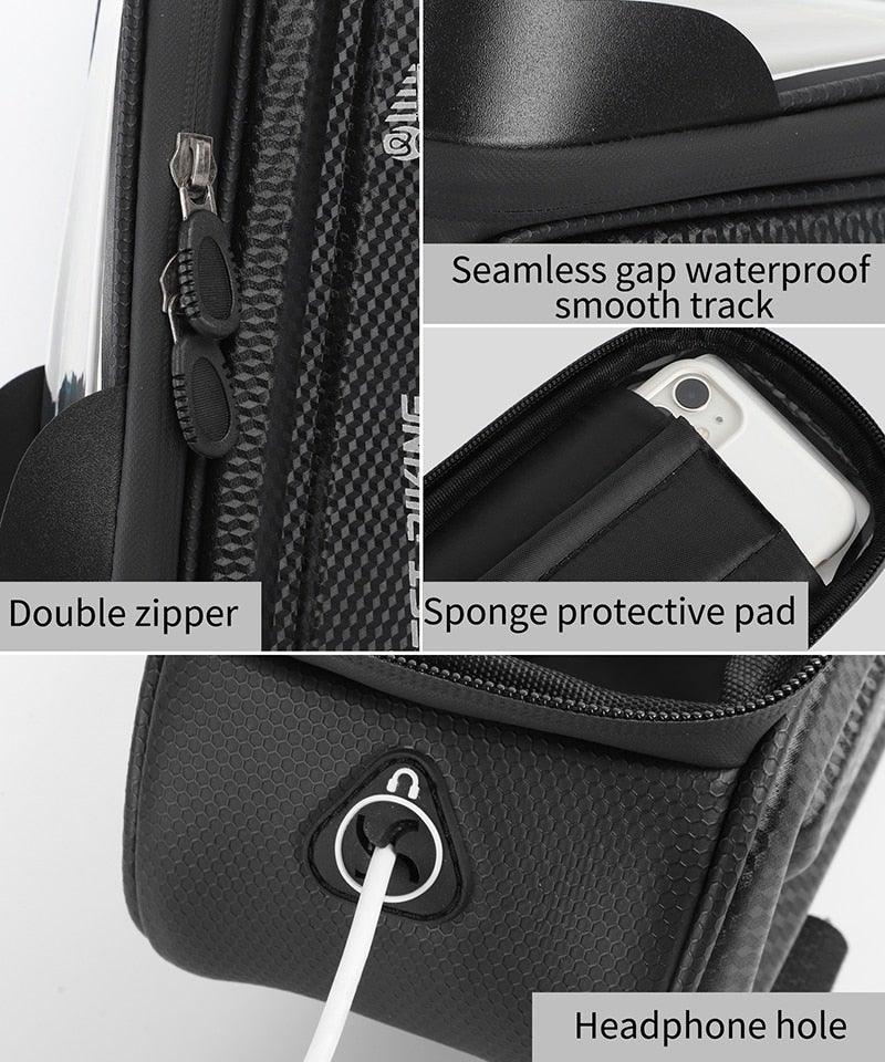 Bicycle Bag Phone Bag Waterproof Front Frame Cycling Bag Sensitive Touch Screen Road Bike Bag Bicycle Phone Bag Bike Phone Holder EVA Waterproof Handlebar Bag With Sensitive Bike Phone Front Frame Bag Bicycle Bag Phone Mount Top Tube Bag Bike 6.0 - 7.4 Inch - UrbanCycling.com